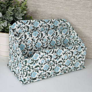 Letterbox in blue/black floral
