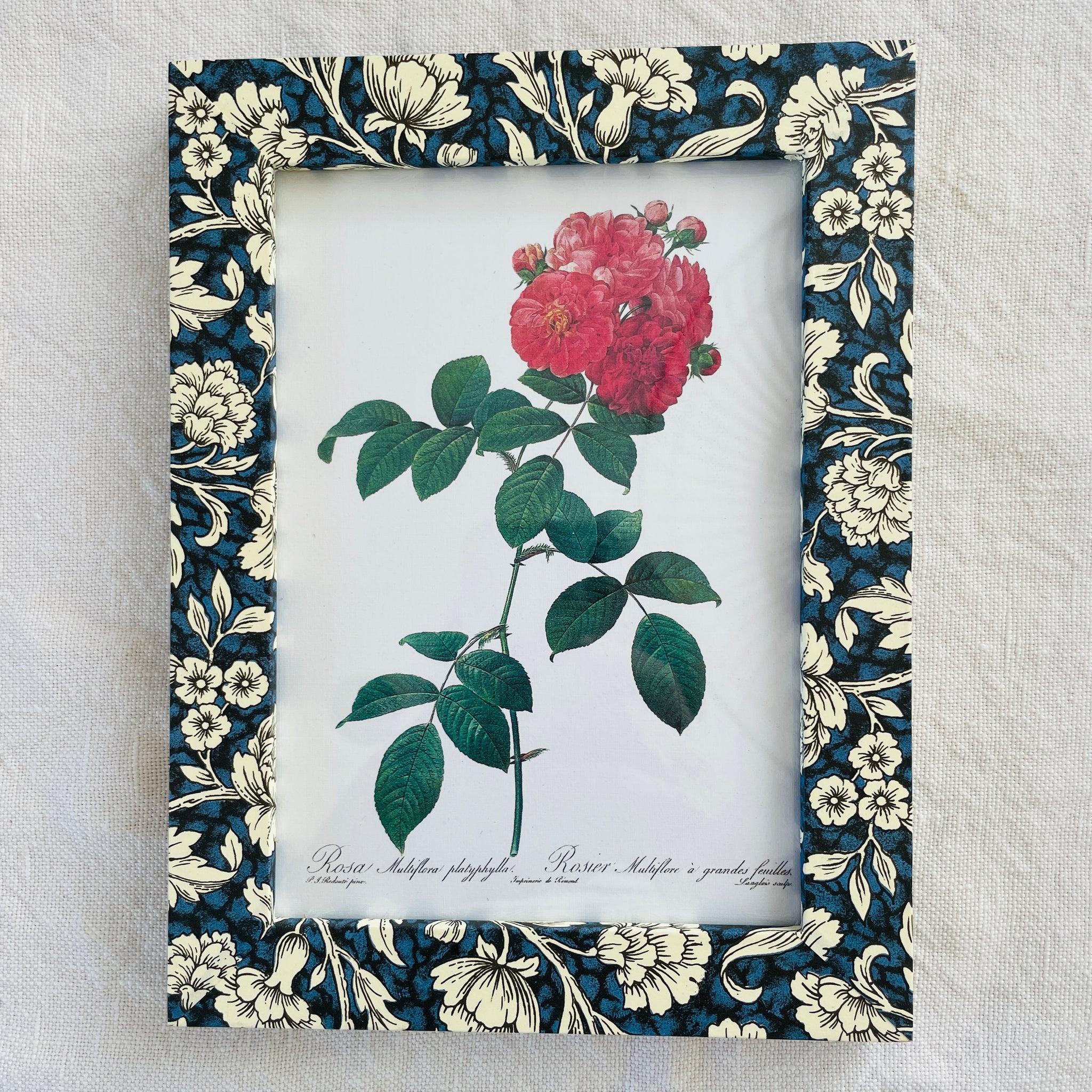 Photo/botanical frame in navy floral