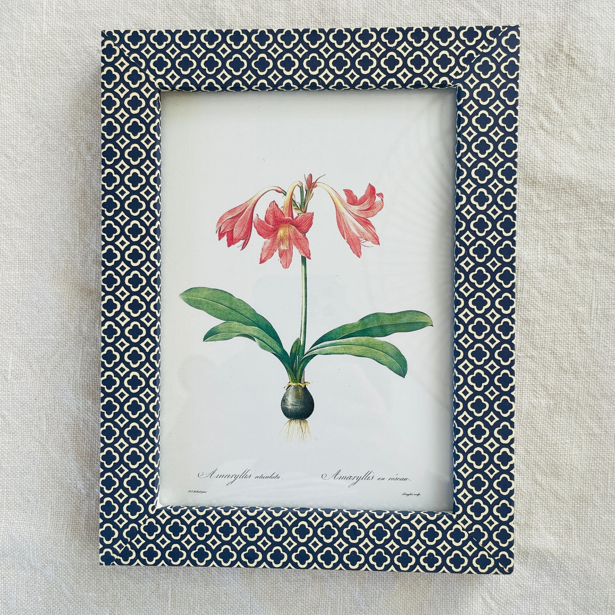 Photo/botanical frame in navy/white geometric