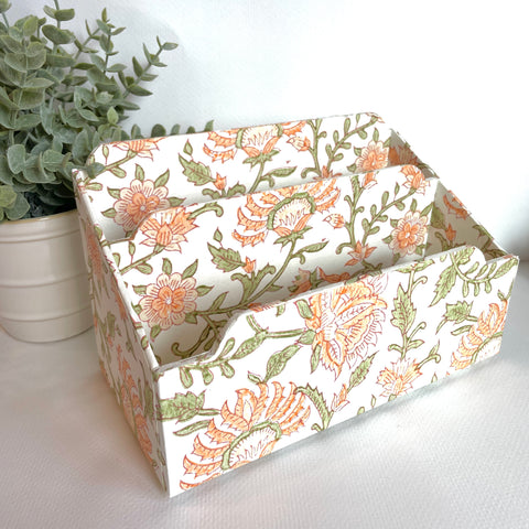 Letterbox in peach/green floral